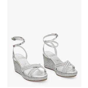 EUC - Ted Baker Laelia Espadrilles - silver - size 37(US 7)